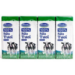 Sữa tươi tiệt trùng vinamilk 100% s.tươi/có đường hộp 180ml