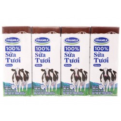 Sữa tươi tiệt trùng vinamilk hộp 180ml 100%s.tươi/chocolate